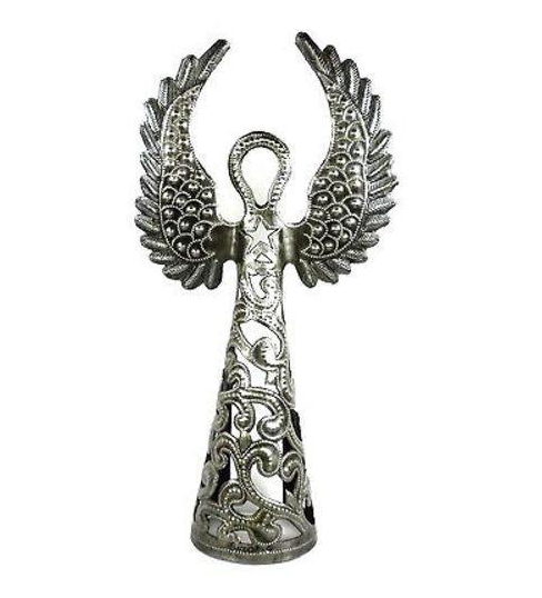 16" Handcrafted Steel Angel Made From Drums in Haiti, Fair trade - Give Back Goods