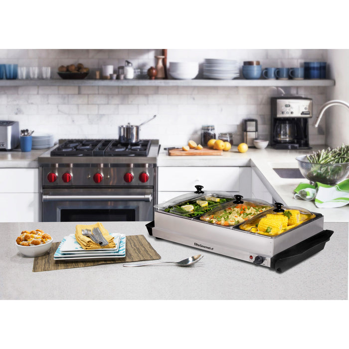 Image showing Triple Buffet Server in modern kitchen.
