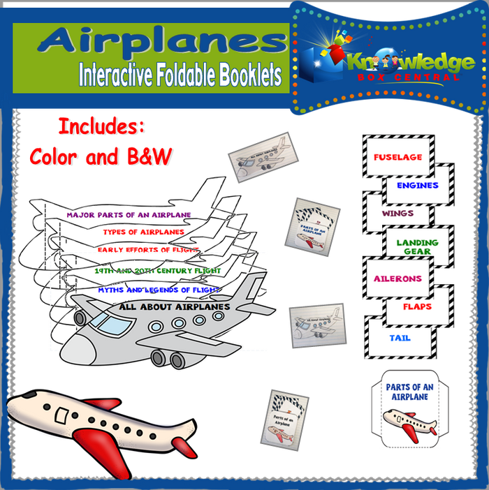 Airplanes Interactive Foldable Booklets