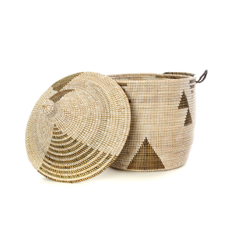 Black & White Tribal Decorative Storage Basket- Fair Trade-Eco-Friendly - Give Back Goods