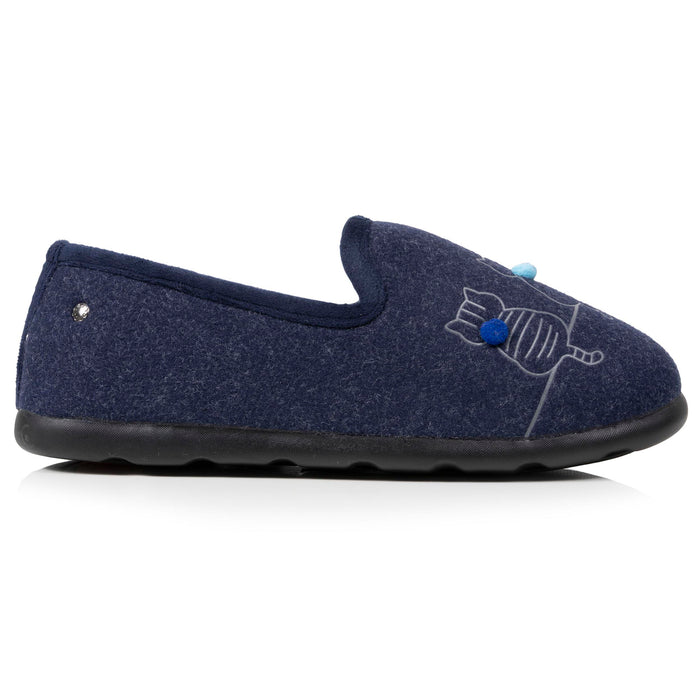 Chaussons slippers Femme Bleu
