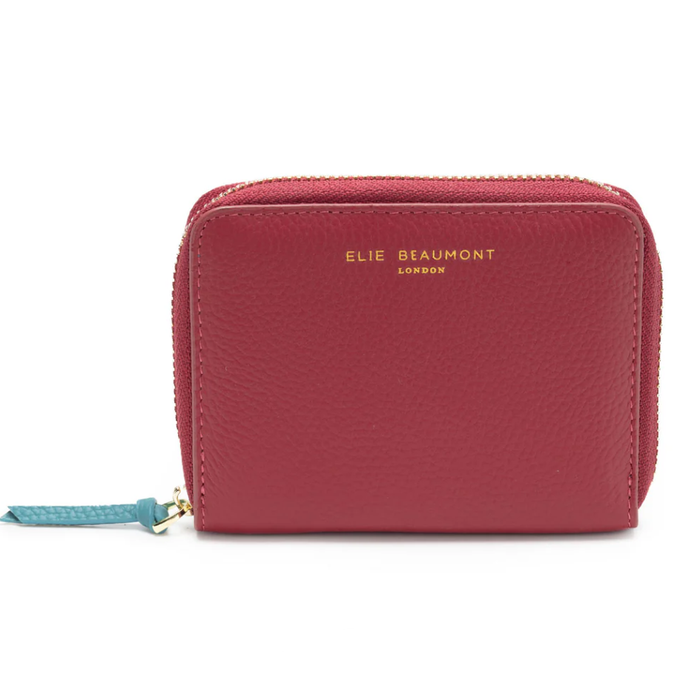 Elie Beaumont Zipper Purse Wine - Teal