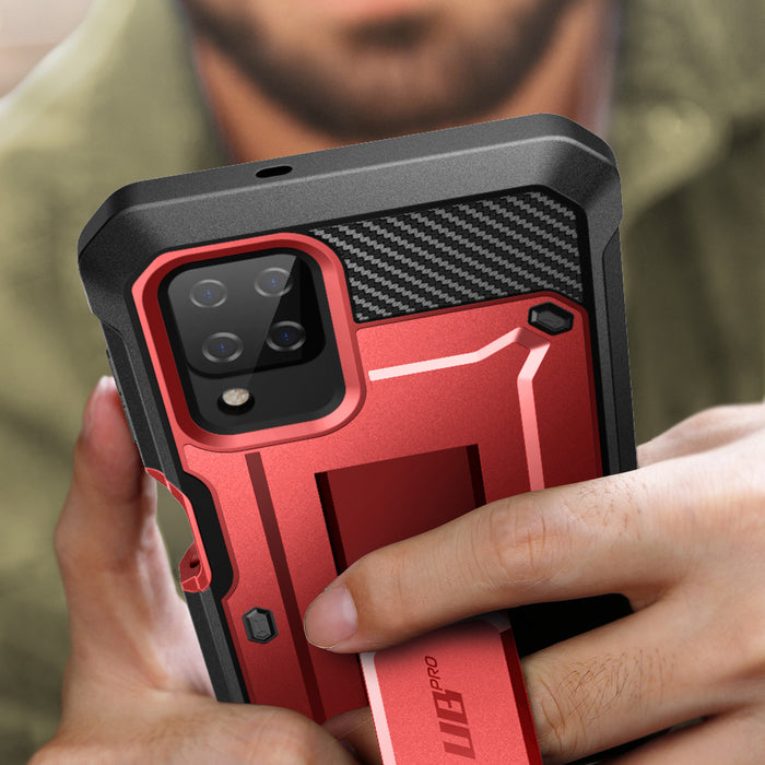 Galaxy A12 Unicorn Beetle Pro Rugged Holster Case-Metallic Red