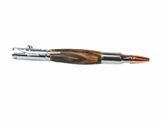 Handcrafted Upcycled Barrel Wood & Silver Ink Pen, US Made, Save our Landfills!