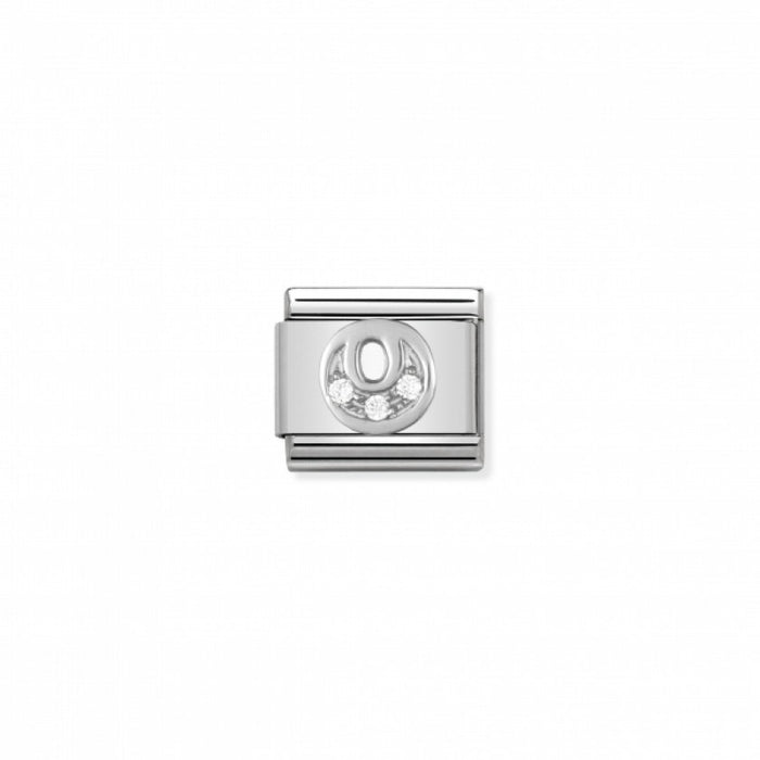 Nomination Classic Link Alphabet Silver and Cubic Zirconia Letter O Charm