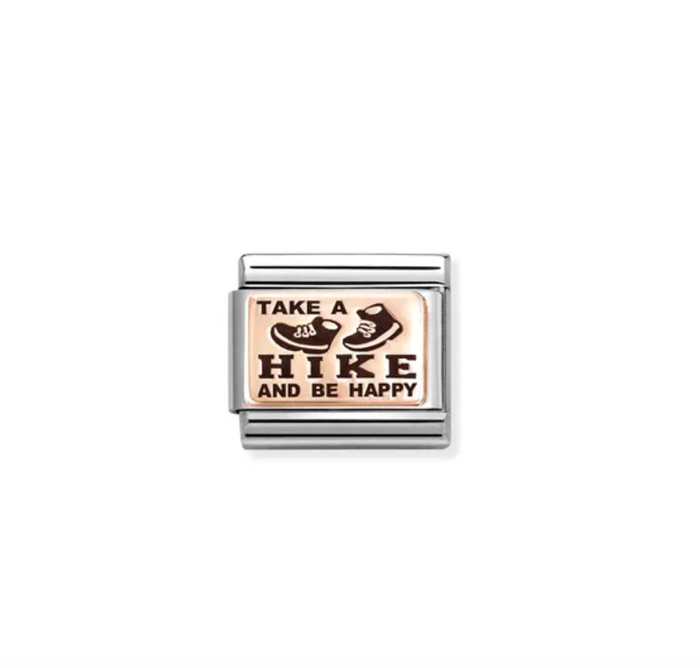 Nomination Classic Rose Gold Take A Hike And Be Happy Charm