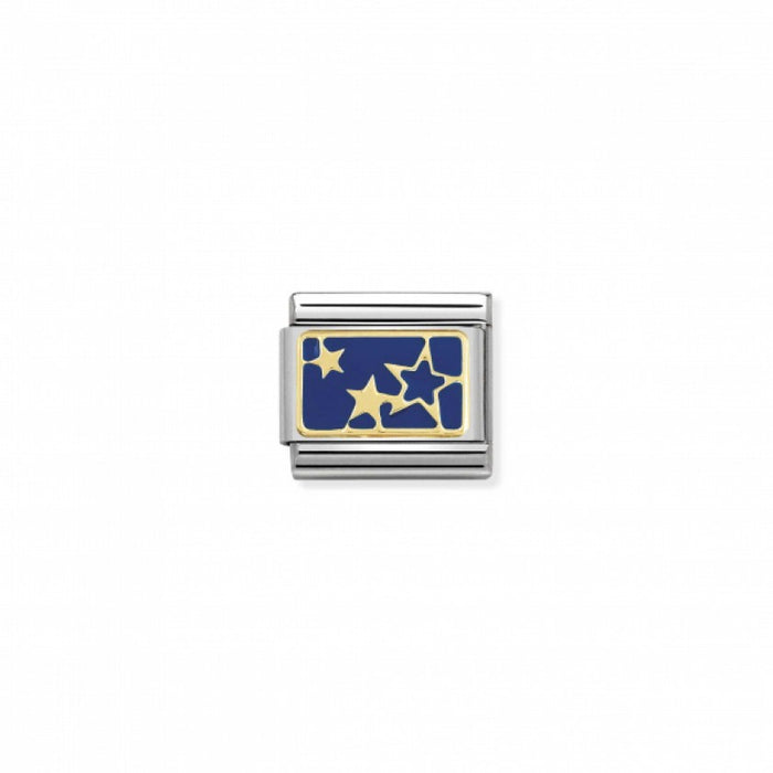 Nomination Composable Classic Link 18k Gold Blue Enamel Stars