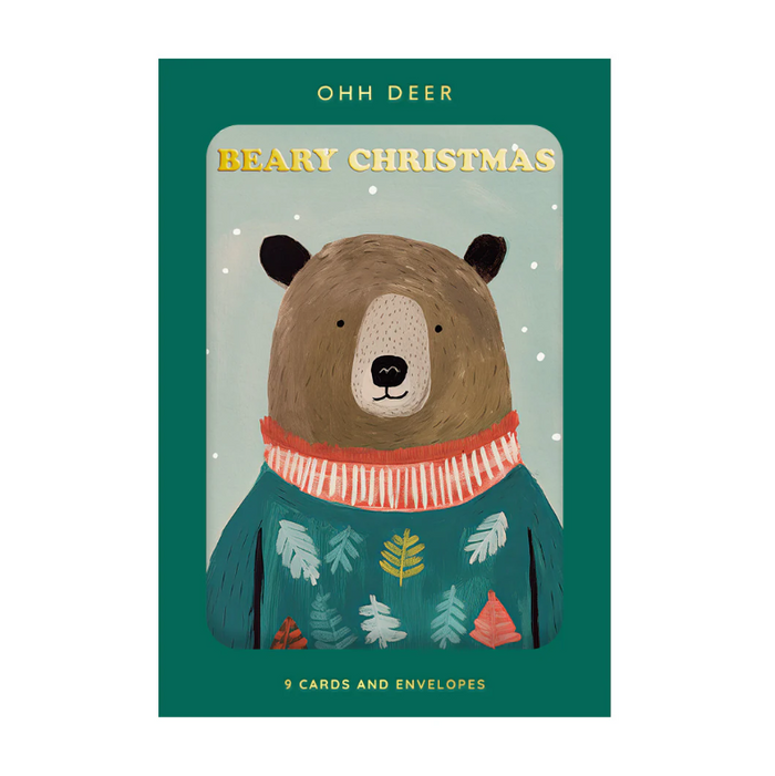 Ohh Deer Pack Of 9 Christmas Cards - Festive Bears