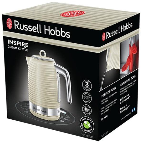 Russell Hobbs Inspire 1.7L 3000W Kettle - Cream | 24364 from DID Electrical - guaranteed Irish, guaranteed quality service. (6977561362620)