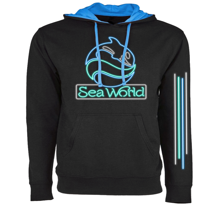 SeaWorld Neon Sign Black Pullover Hoodie Adult