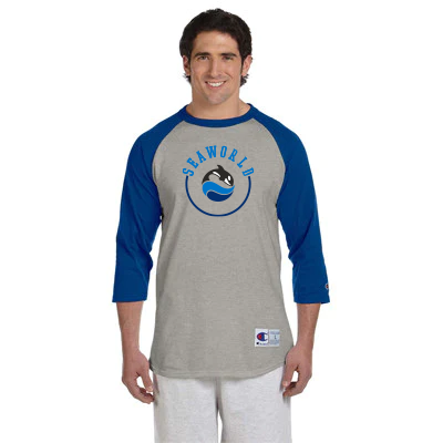 person wearing SeaWorld Retro Logo Raglan