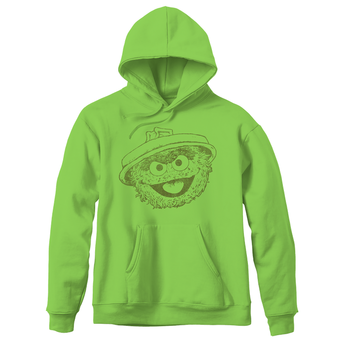 Sesame Street Big Face Oscar Green Adult Pullover Hoodie