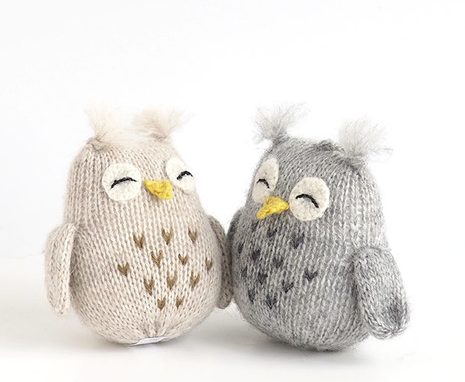 Set of 2 Hand knit Owl Ornaments, Fair Trade - Give Back Goods