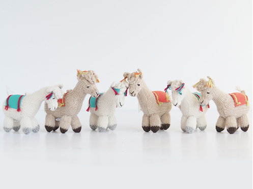 Set of 2 Handmade Llama ornaments, Fair Trade - Give Back Goods