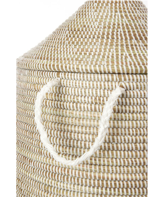 Slender Laurel Hamper/ Basket- Fair Trade, Educates Artisans- Eco-Friendly