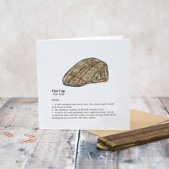 Toasted Crumpet Greetings Card - Flat Cap