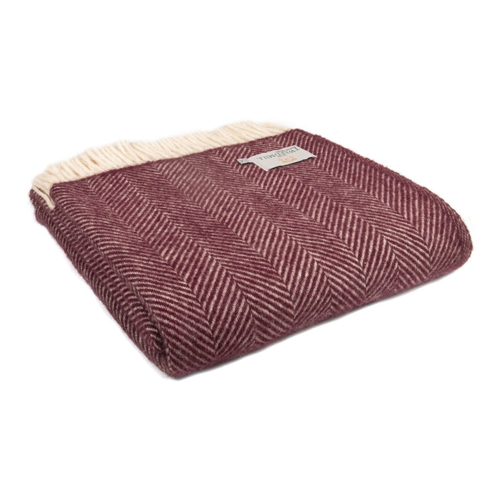Tweedmill Fishbone Throw - Rosewood