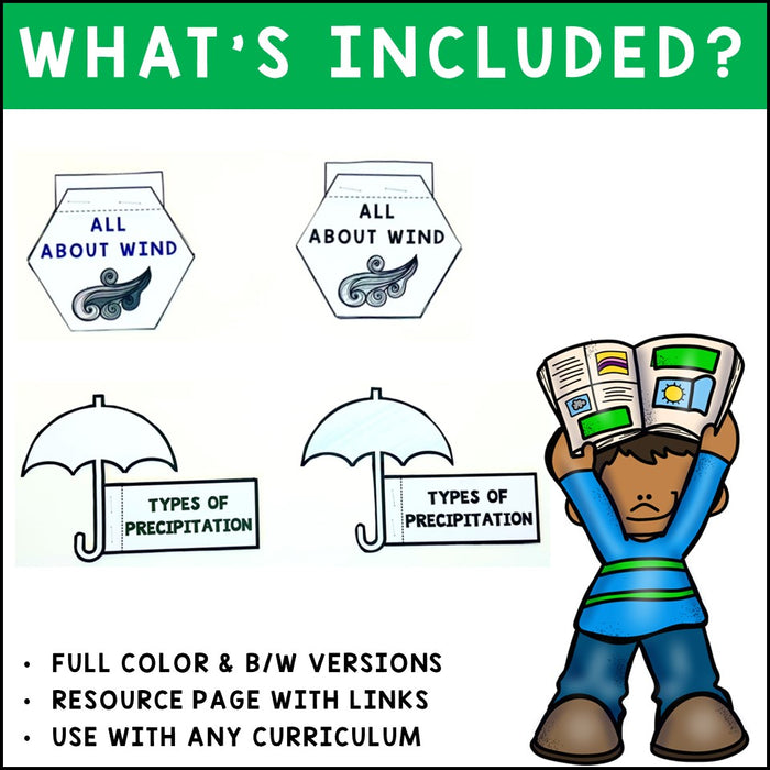 Weather Basics: Wind & Precipitation Interactive Foldable Booklets
