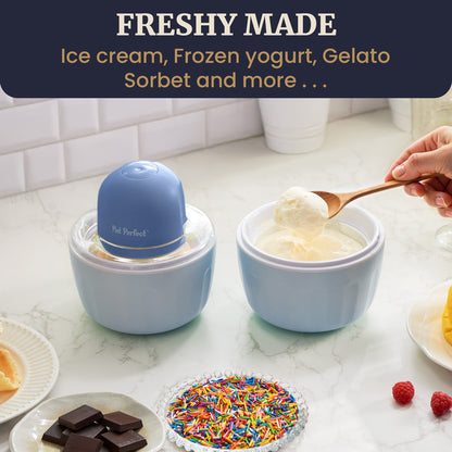 1 Pint Cordless Ice Cream Maker with 2 Freezer Bowls