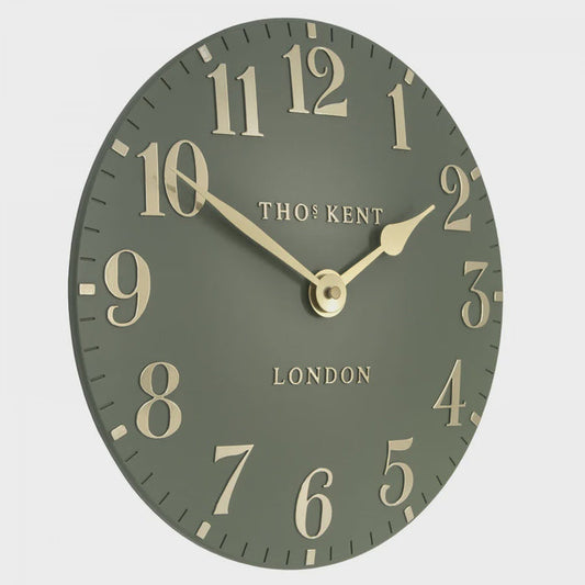 12" Arabic Wall Clock - Lichen Green
