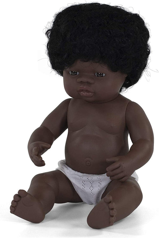15 Inch Anatomically Correct African American Girl Baby Doll