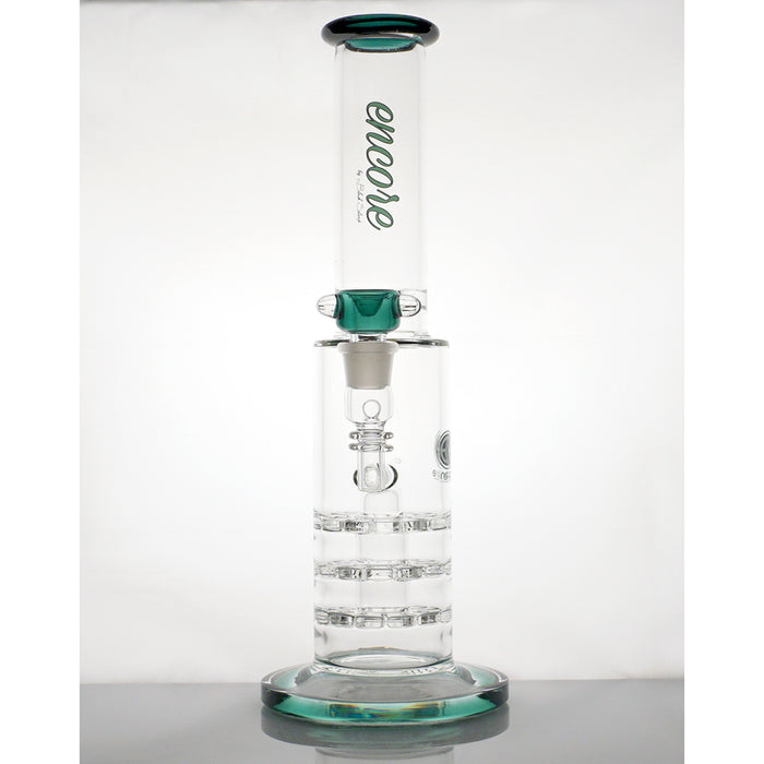 16" Encore Triple Sunflower Disc Water Pipe - Dark Green