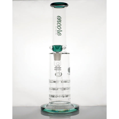 16" Encore Triple Sunflower Disc Water Pipe - Dark Green
