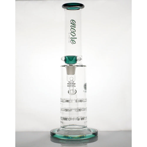 16" Encore Triple Sunflower Disc Water Pipe - Dark Green