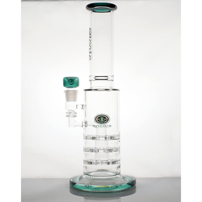 16" Encore Triple Sunflower Disc Water Pipe - Dark Green
