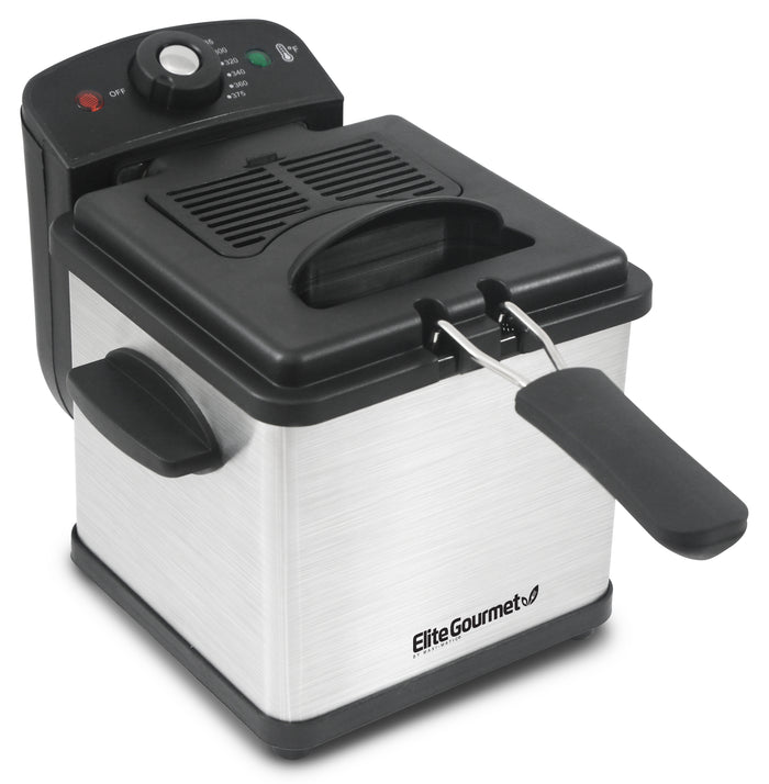 1.6 Qt. Electric Immersion Deep Fryer with Lid