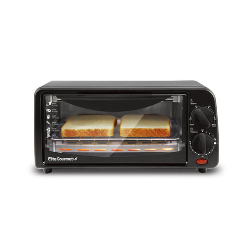 2 slice toaster oven with 15-min timer and temperature controls.