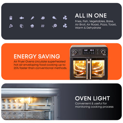 23L French Door Air Fryer Convection Countertop Oven