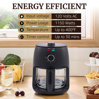 2.3Qt. Glass Air Fryer