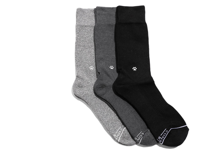3 Pairs of Organic Socks in Gift Box that Saves Dogs Lives!