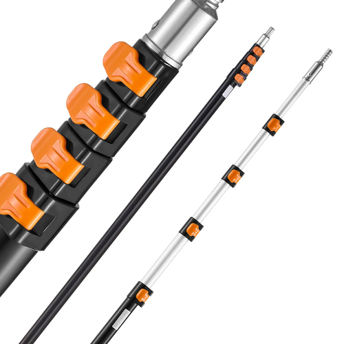 30ft - 5 section Extendable Alloy Pole with an adjustable Ferret camera mount