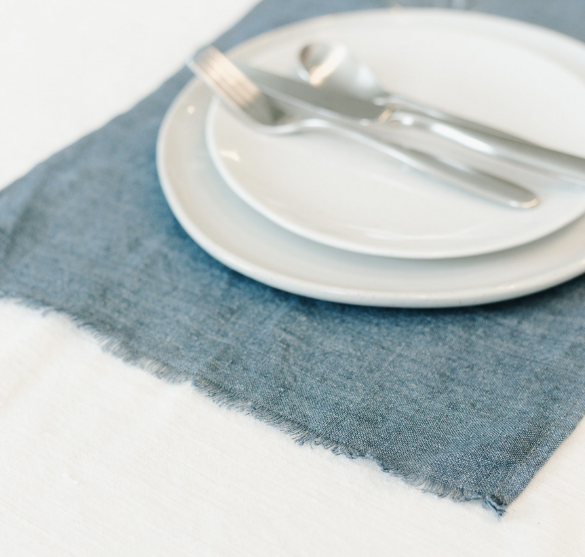 set of 4 Hand Woven Stone washed Linen Placemat (pick your color) - Eco-Friendly, Fair Trade - Give Back Goods
