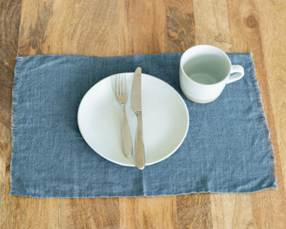 set of 4 Hand Woven Stone washed Linen Placemat (pick your color) - Eco-Friendly, Fair Trade - Give Back Goods