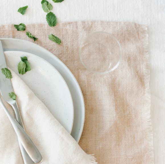 set of 4 Hand Woven Stone washed Linen Placemat (pick your color) - Eco-Friendly, Fair Trade - Give Back Goods