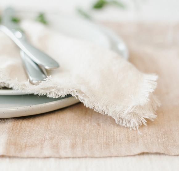 set of 4 Hand Woven Stone washed Linen Placemat (pick your color) - Eco-Friendly, Fair Trade - Give Back Goods