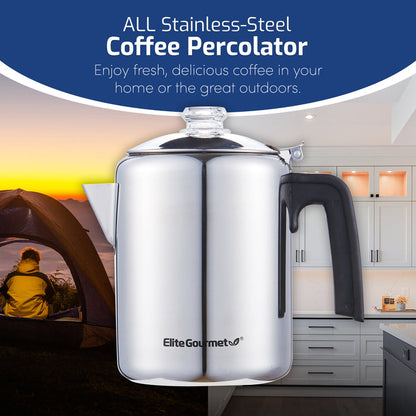 8 Cup Stainless Steel Stovetop Coffee Percolator