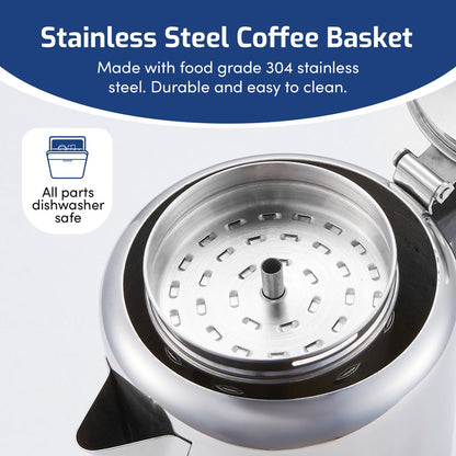 8 Cup Stainless Steel Stovetop Coffee Percolator