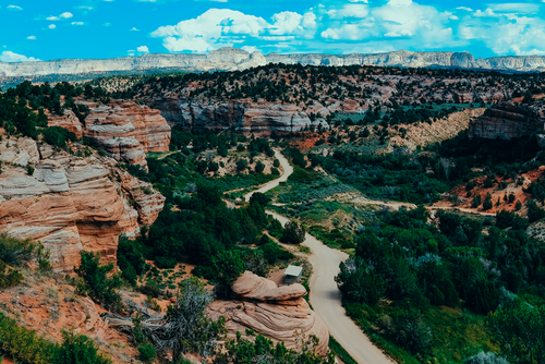 A Winding Road In the Desert Near Kanab Utah