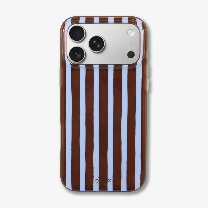 Abstract Stripe Brown / Blue MagSafe® Compatible iPhone Case