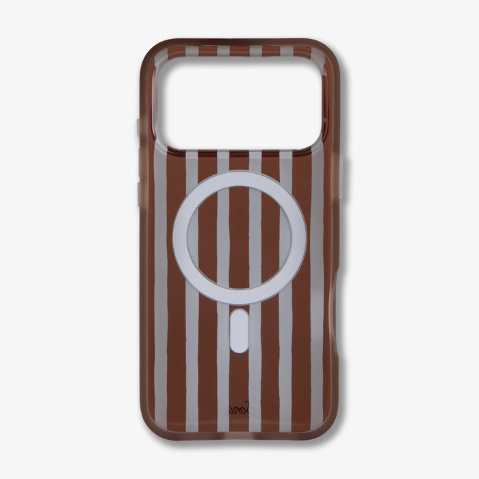 Abstract Stripe Brown / Blue MagSafe® Compatible iPhone Case