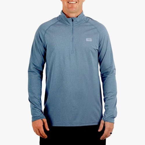 aftco-air-o-mesh-quarter-14-zip-performance-shirt-bering-sea-heather-front-model