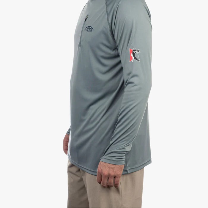 aftco-jason-christie-hooded-long-sleeve-performance-shirt-steel-left-arm