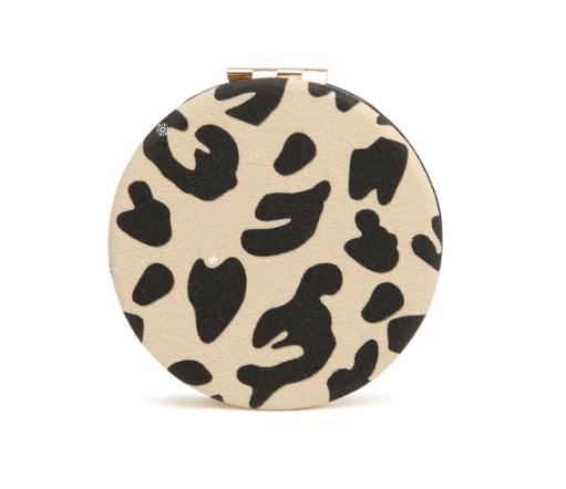 Alice Wheeler Compact Mirror - Light Leopard