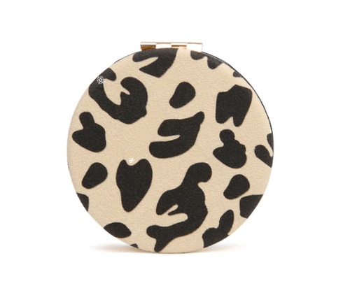 Alice Wheeler Compact Mirror - Light Leopard