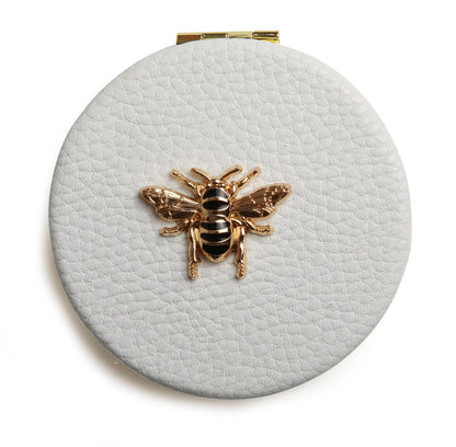 Alice Wheeler Round Compact Mirror - White