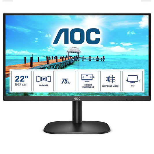 AOC B2 Series 21.5” Full HD LCD Monitor - Black | 22B2H/EU from DID Electrical - guaranteed Irish, guaranteed quality service. (6977637974204)